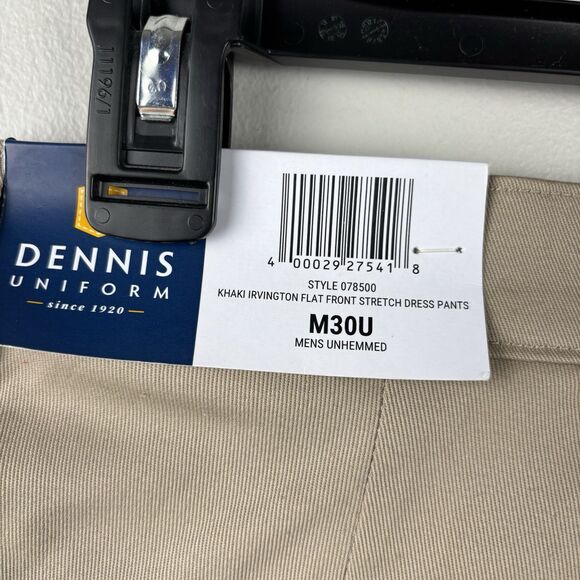 Dennis School Uniform Khaki Mens Pants Style 078500 M30U NWT 30xUnhemmed - Picture 4 of 5
